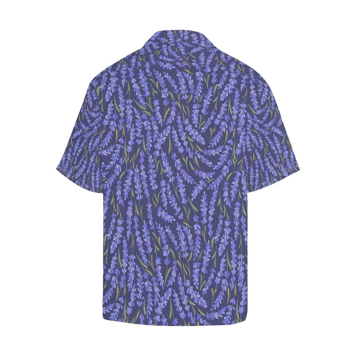 Lavender Theme Pattern Mens All Over Print Hawaiian Shirt