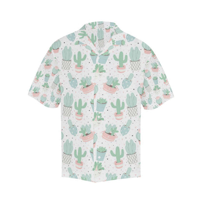 Pastel Color Cactus Pattern Mens All Over Print Hawaiian Shirt