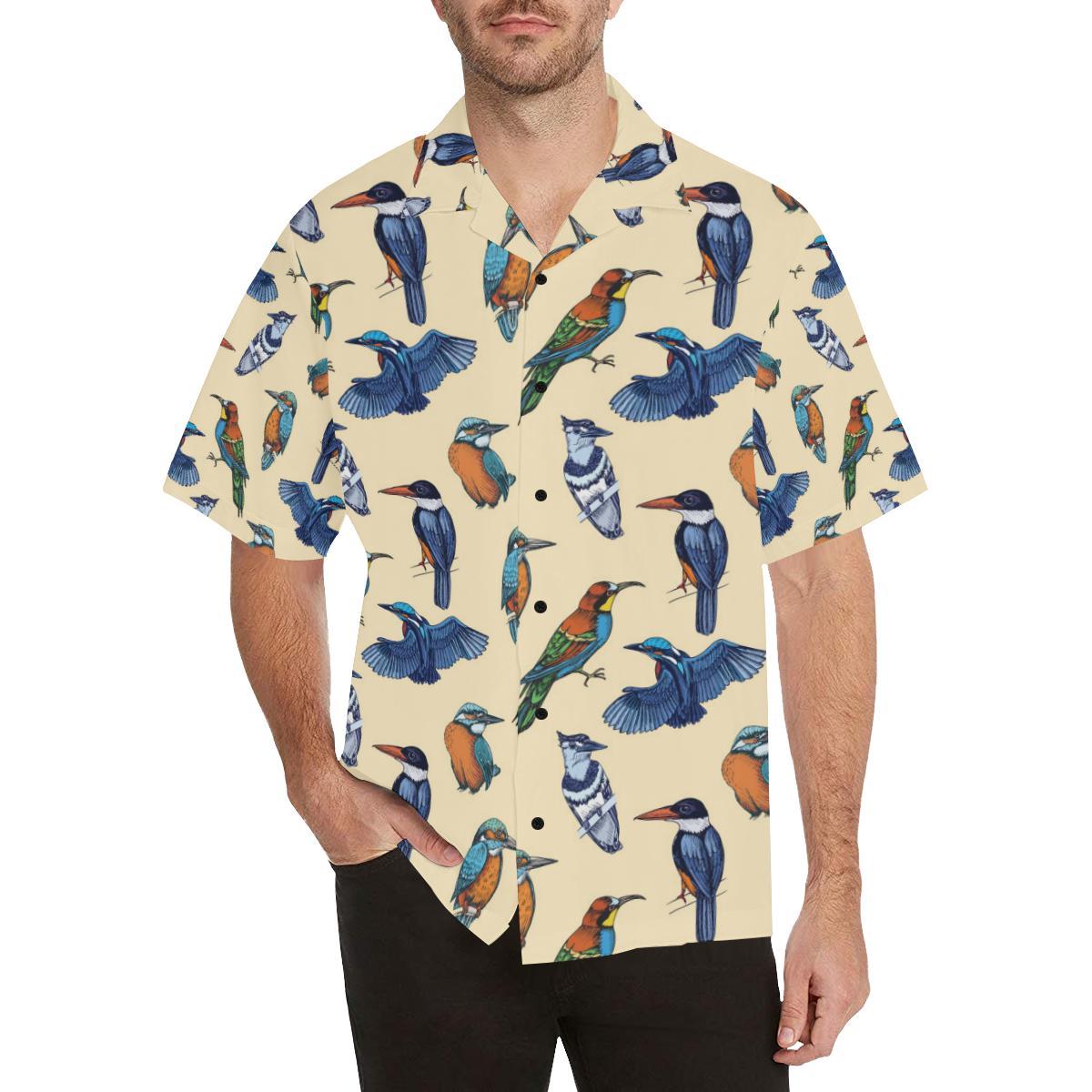Kingfisher Bird Pattern Print Design Hawaiian Shirt