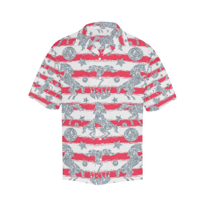 Unicorn Silver Pattern Mens All Over Print Hawaiian Shirt