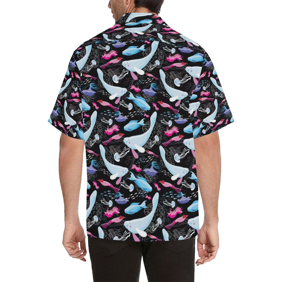Manatee Pattern Print Design Hawaiian Shirt