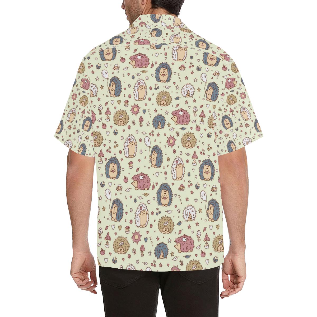 Hedgehog Cute Pattern Print Design Hawaiian Shirt