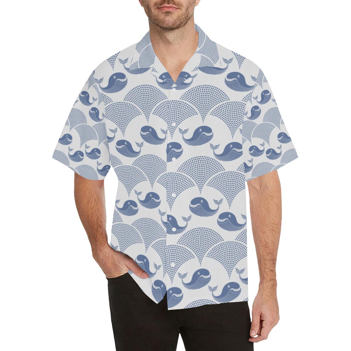 Whale Pattern Mens All Over Print Hawaiian Shirt