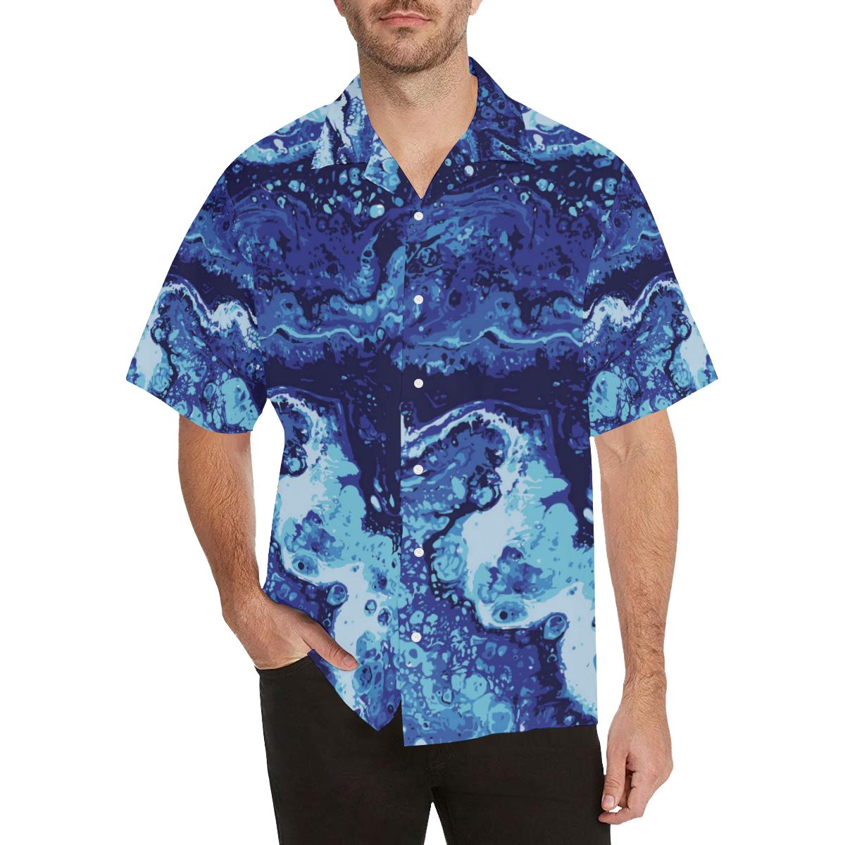 Ocean Liquid Pattern Print Design A Hawaiian Shirt