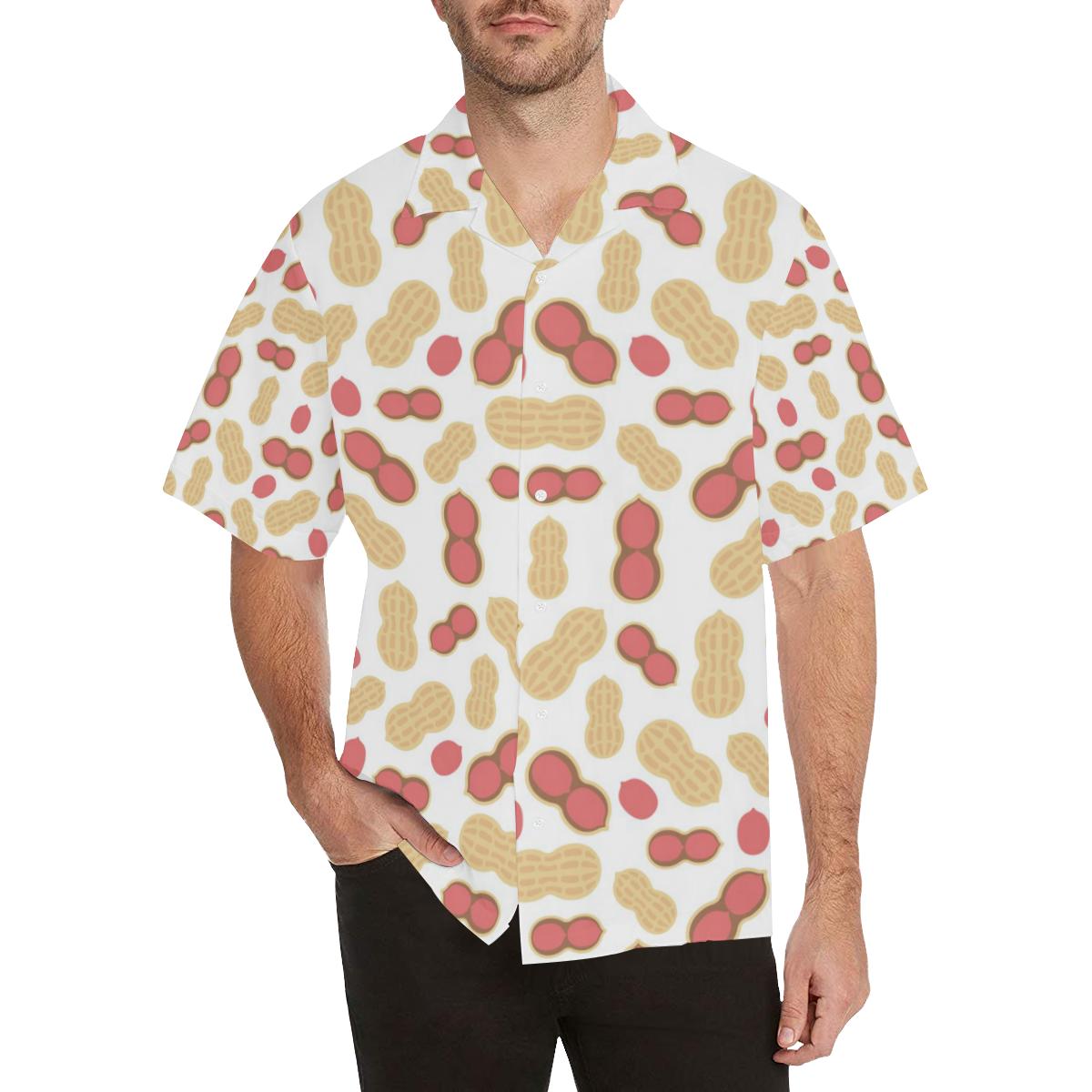 Peanut Theme Pattern Mens All Over Print Hawaiian Shirt