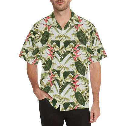 Heliconia Pattern Mens All Over Print Hawaiian Shirt