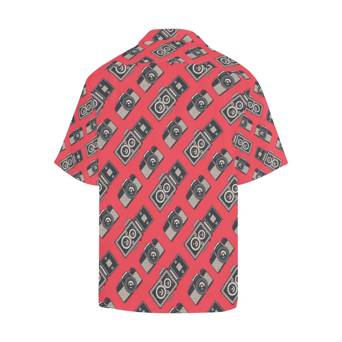 Camera Pattern Print Design 05 Mens All Over Hawaiian Shirt