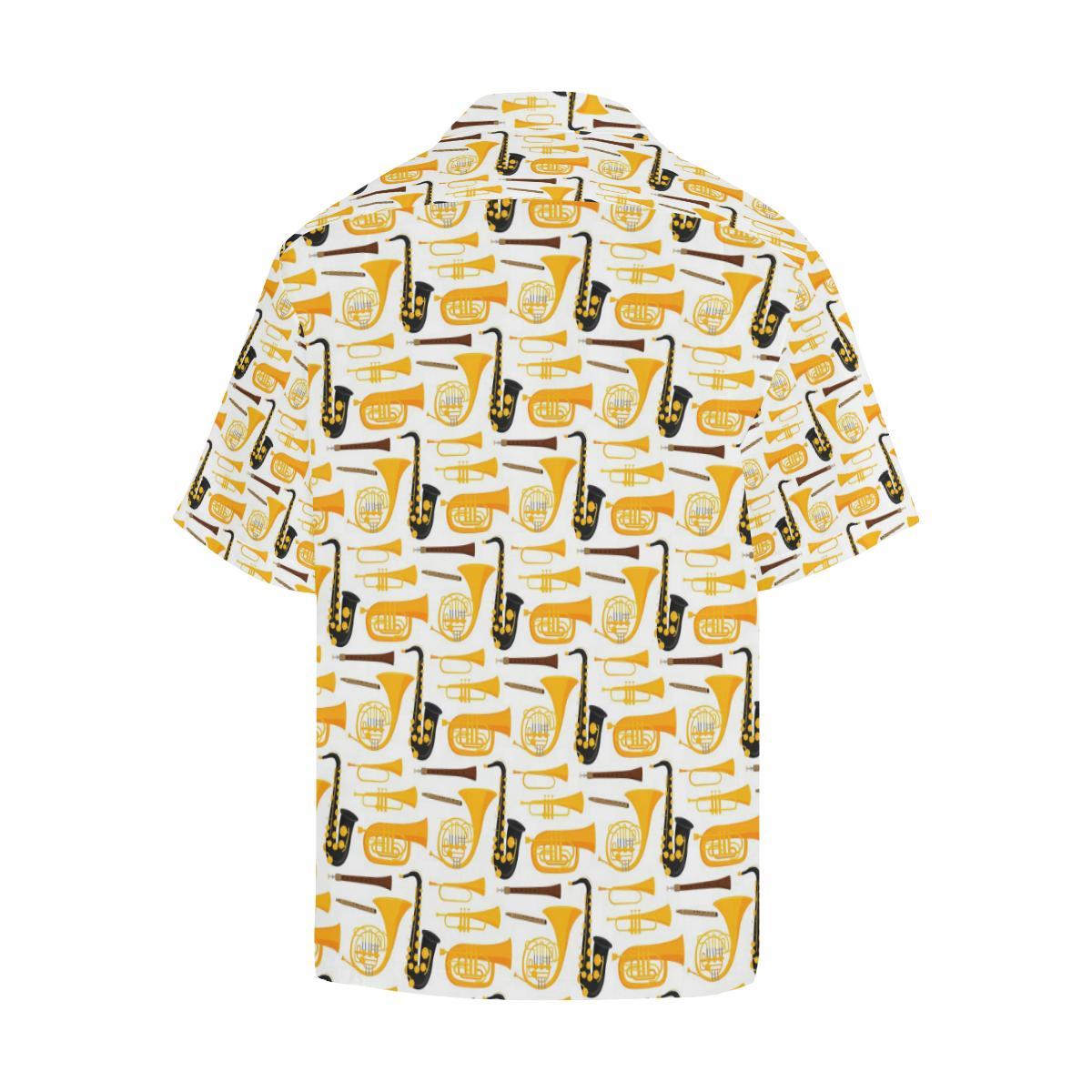 Saxophone Theme Pattern Mens All Over Print Hawaiian Shirt