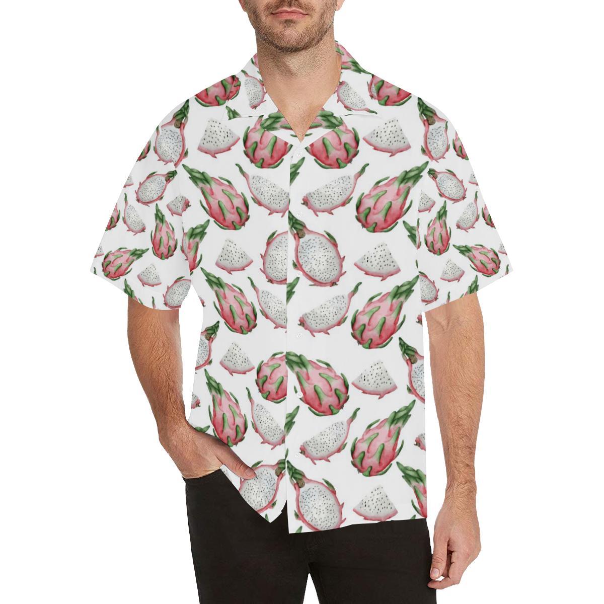 Dragon Fruit Pattern Mens All Over Print Hawaiian Shirt