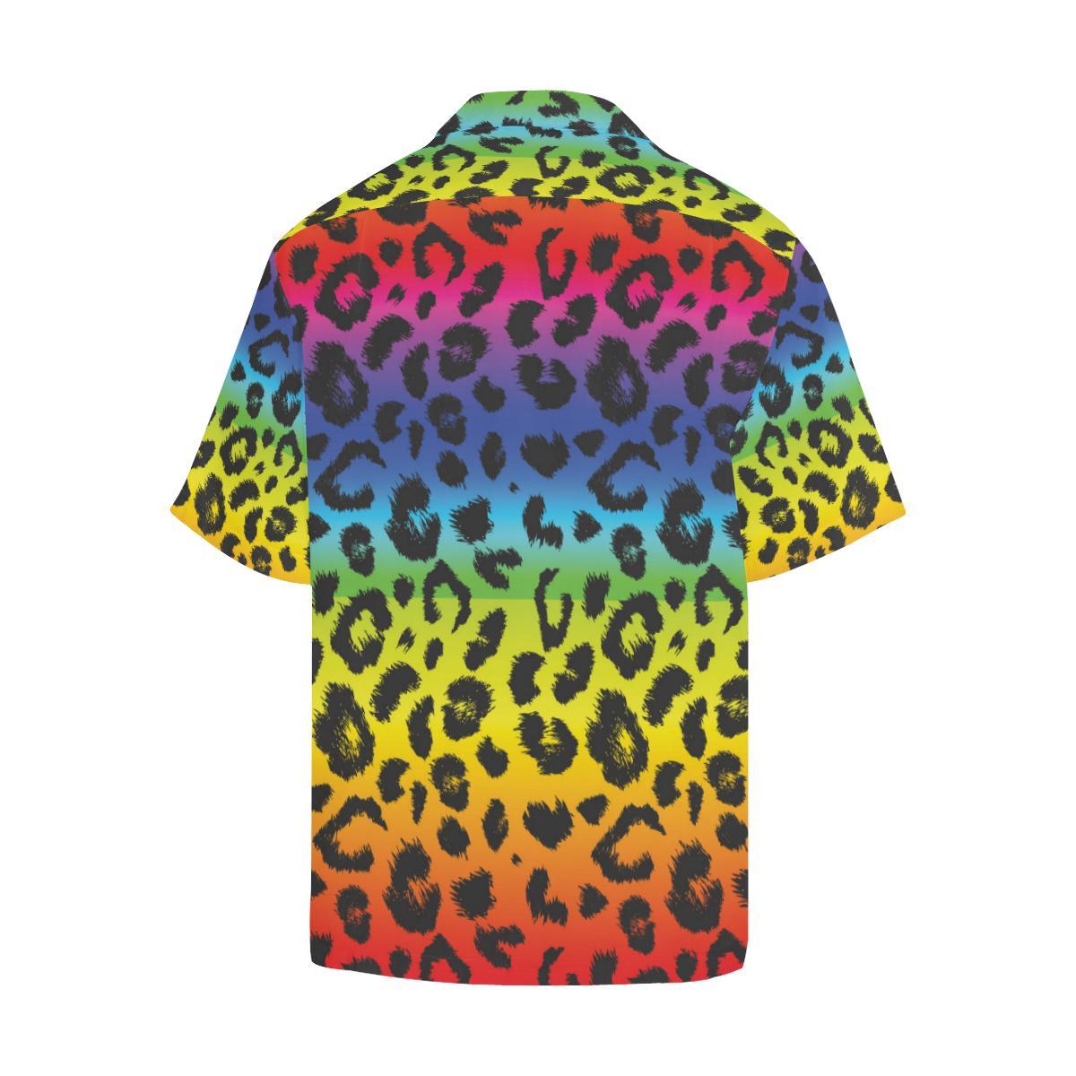Rainbow Leopard Pattern Print Design A Hawaiian Shirt