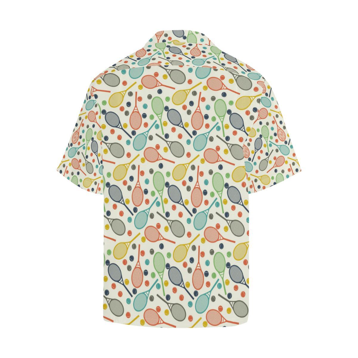 Tennis Pattern Print Design 03 Mens All Over Hawaiian Shirt