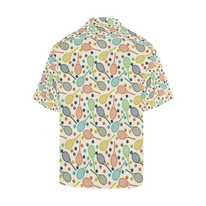 Tennis Pattern Print Design 03 Mens All Over Hawaiian Shirt