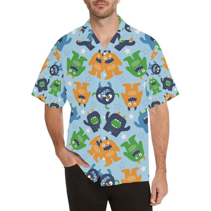 Alien Pattern Print Design 04 Mens All Over Hawaiian Shirt