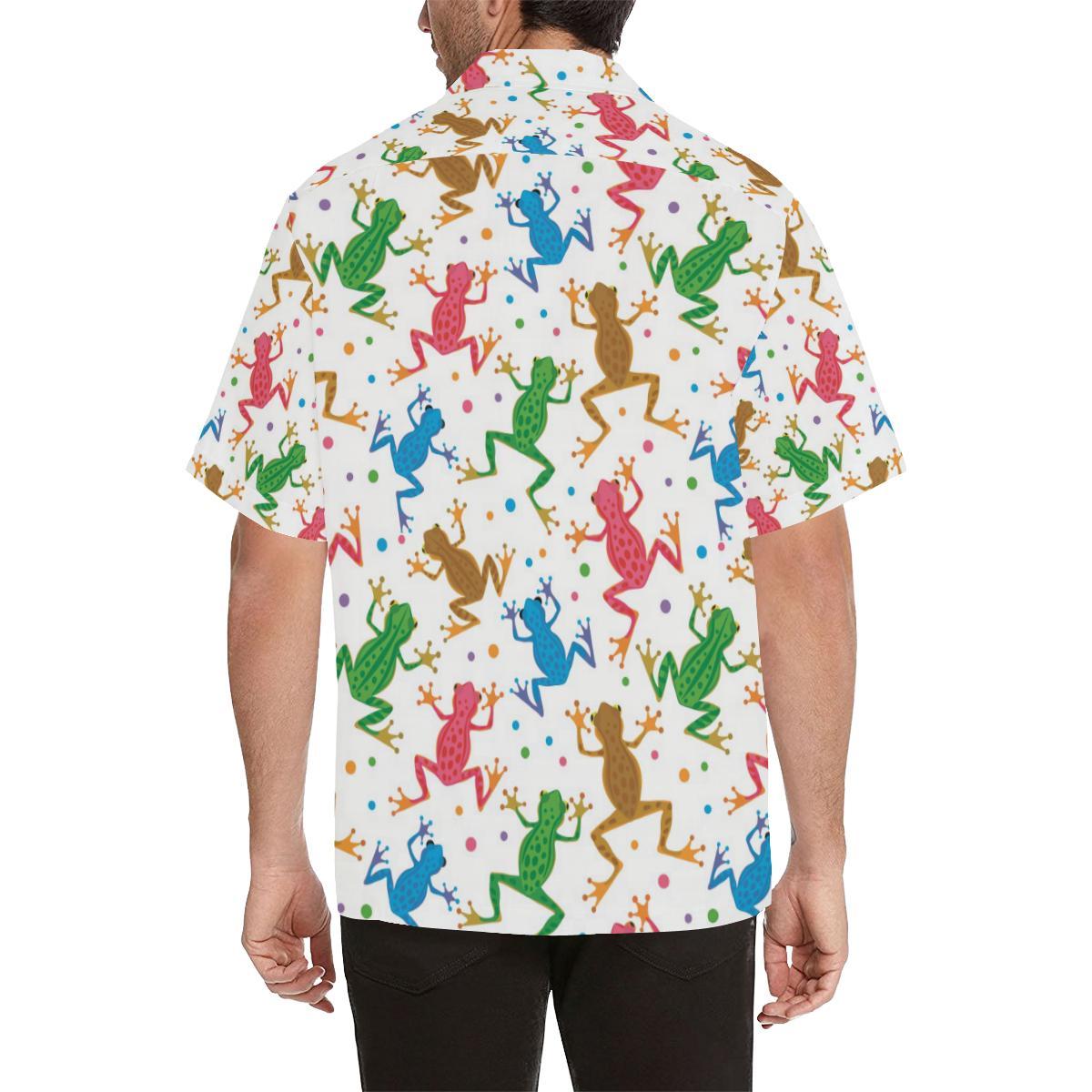 Colorful Frog Pattern Mens All Over Print Hawaiian Shirt