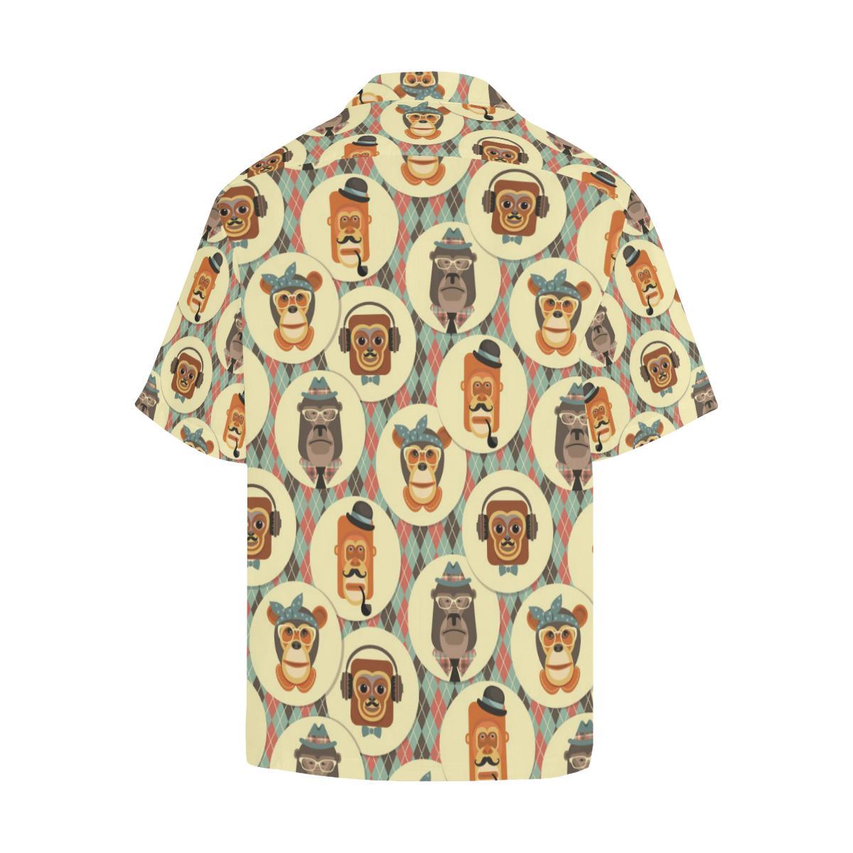 Monkey Pattern Mens All Over Print Hawaiian Shirt