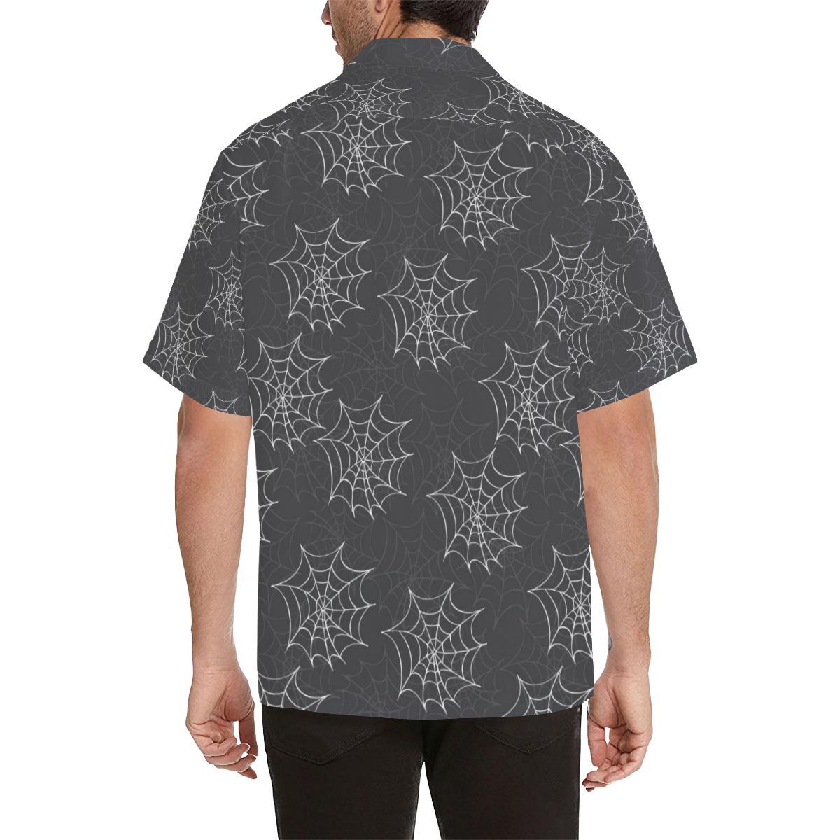 Cobweb Spider Web Pattern Mens All Over Print Hawaiian Shirt