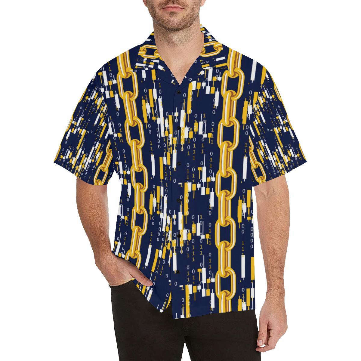 Cryptocurrency Chain Pattern Print Design Hawaiian Shirt