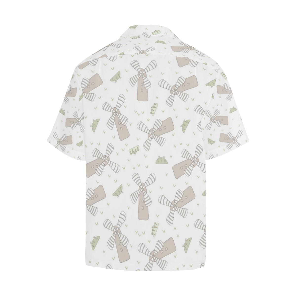 Windmill Pattern Background Mens All Over Print Hawaiian Shirt