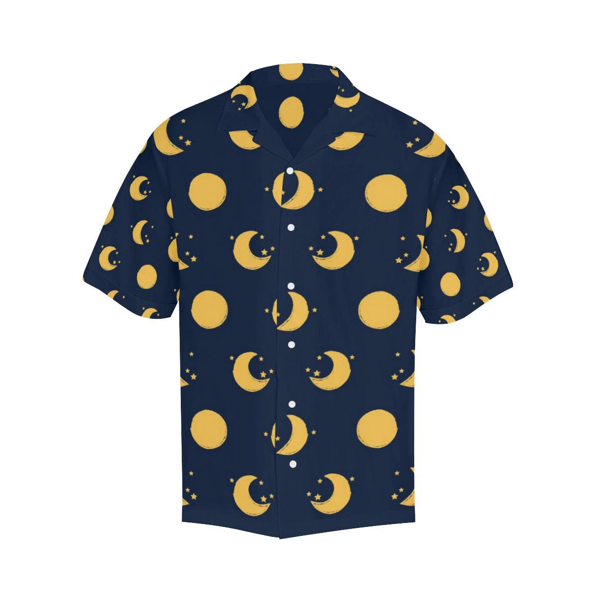 Moon Star Pattern Mens All Over Print Hawaiian Shirt