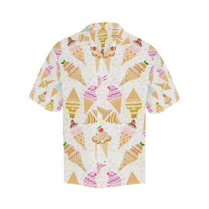 Ice Cream Cone Pattern Background Mens All Over Print Hawaiian Shirt
