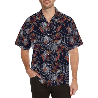 Tarantula Spiderwebs Pattern Print Design Hawaiian Shirt