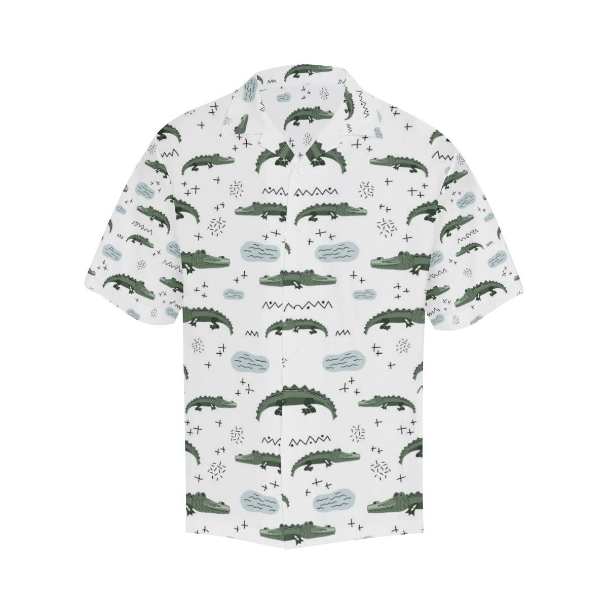 Crocodile Pattern Background Mens All Over Print Hawaiian Shirt