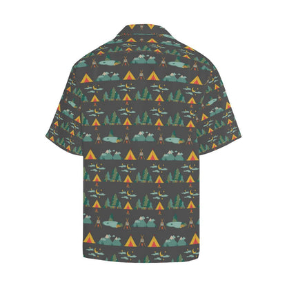 Camping Tent Pattern Print Design Hawaiian Shirt