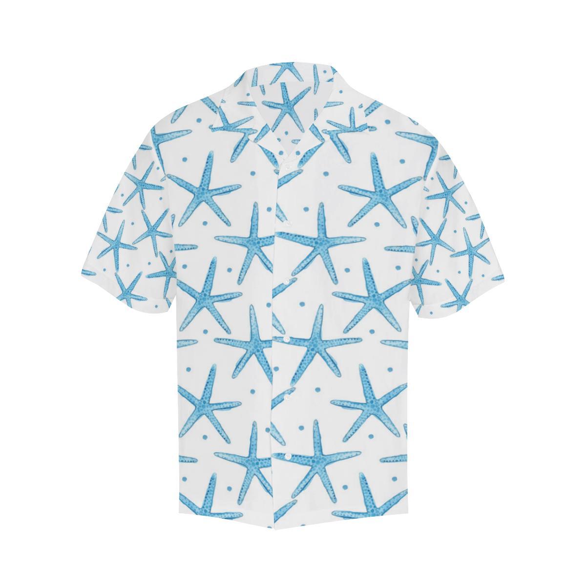 Watercolor Starfish Pattern Mens All Over Print Hawaiian Shirt