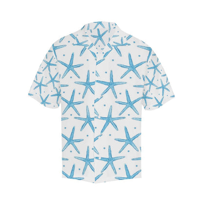 Watercolor Starfish Pattern Mens All Over Print Hawaiian Shirt