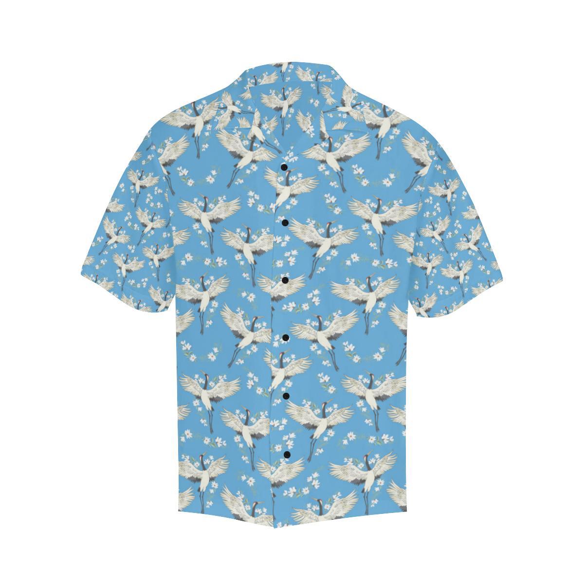 Crane Pattern Print Design Hawaiian Shirt