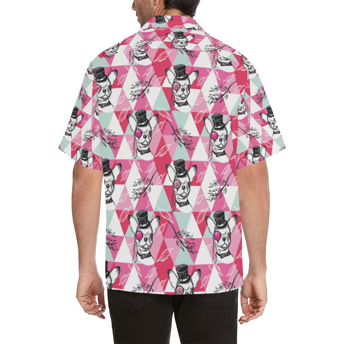 Cool Chihuahua Pink Pattern Mens All Over Print Hawaiian Shirt