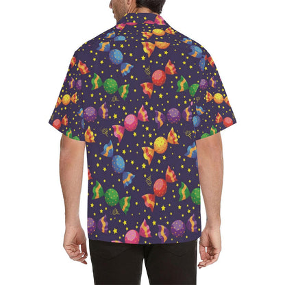 Candy Star Pattern Mens All Over Print Hawaiian Shirt