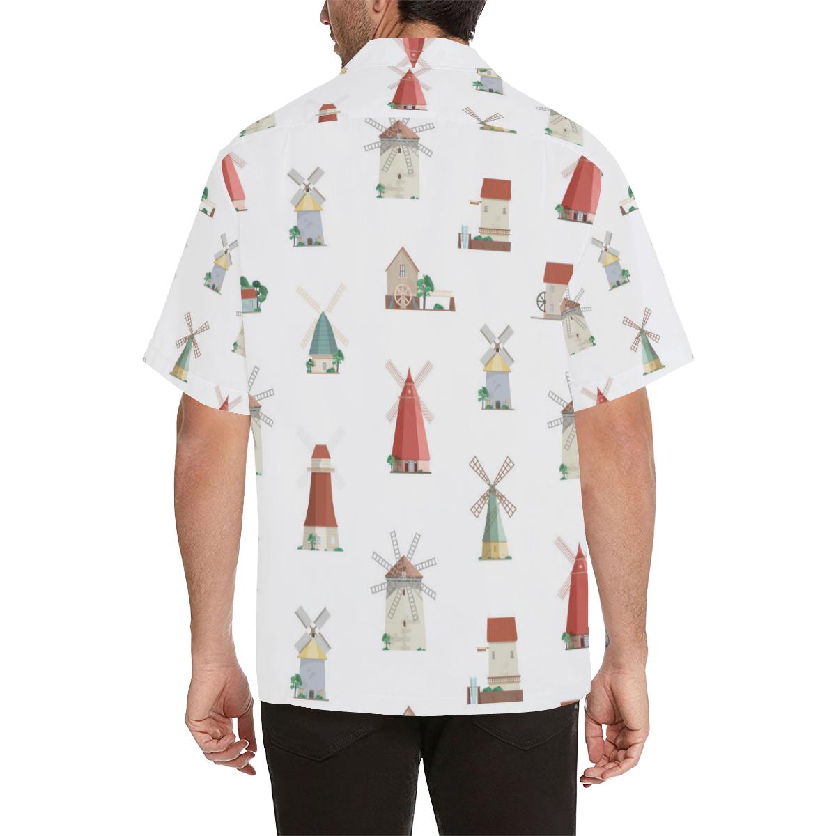 Windmill Design Pattern Mens All Over Print Hawaiian Shirt