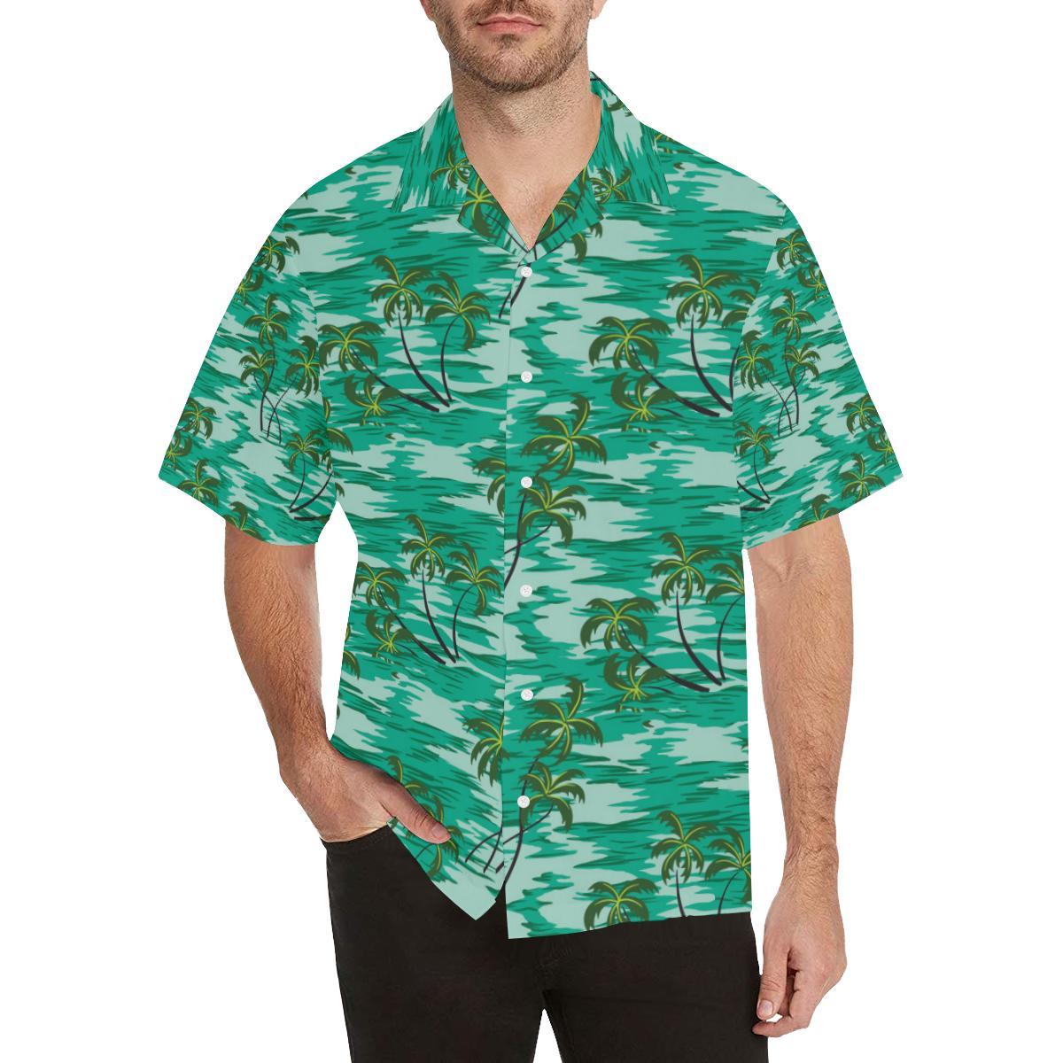 Palm Tree Pattern Print Design A Hawaiian Shirt