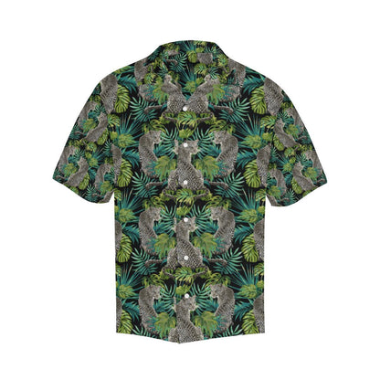 Leopard Leaves Pattern Mens All Over Print Hawaiian Shirt