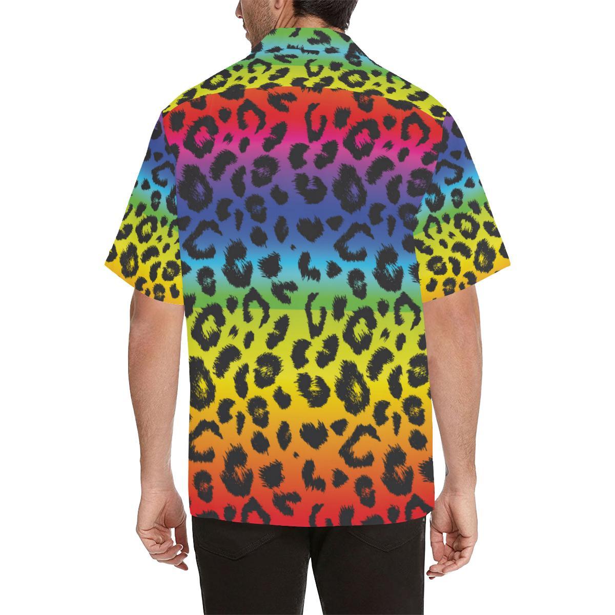 Rainbow Leopard Pattern Print Design A Hawaiian Shirt