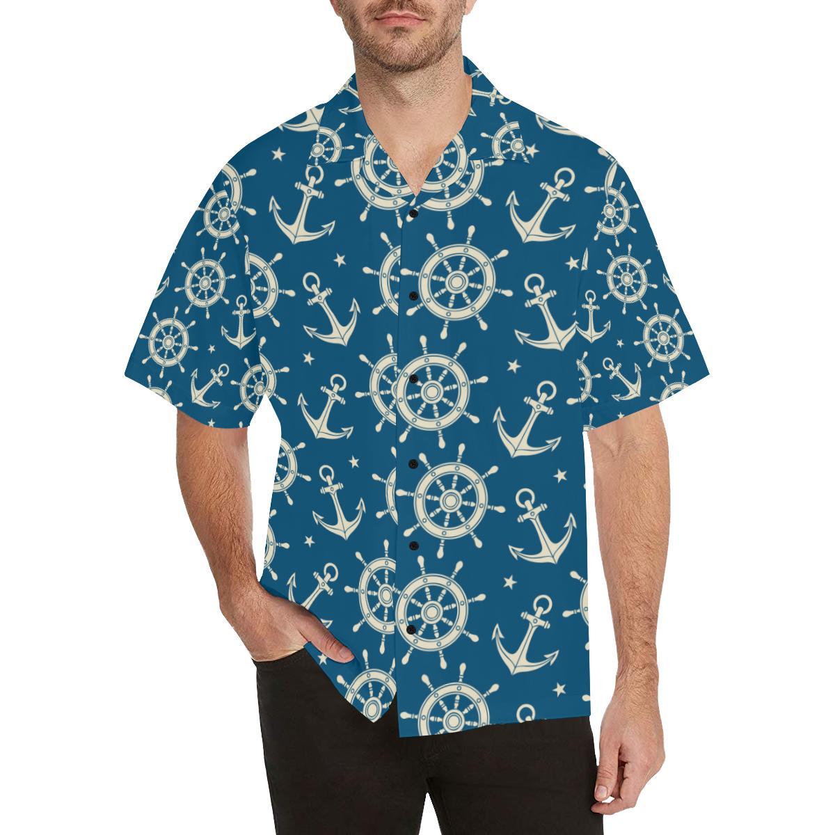 Anchor Pattern Print Design Hawaiian Shirt