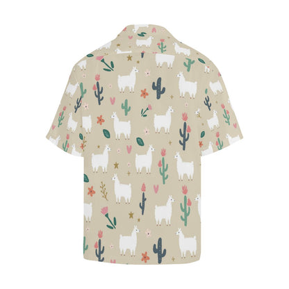Llama Cactus Pattern Print Design Hawaiian Shirt