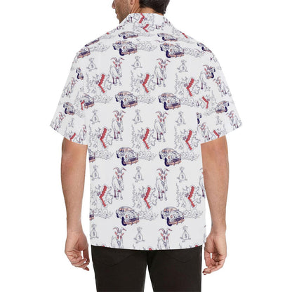 Goat Car Pattern Mens All Over Print Hawaiian Shirt