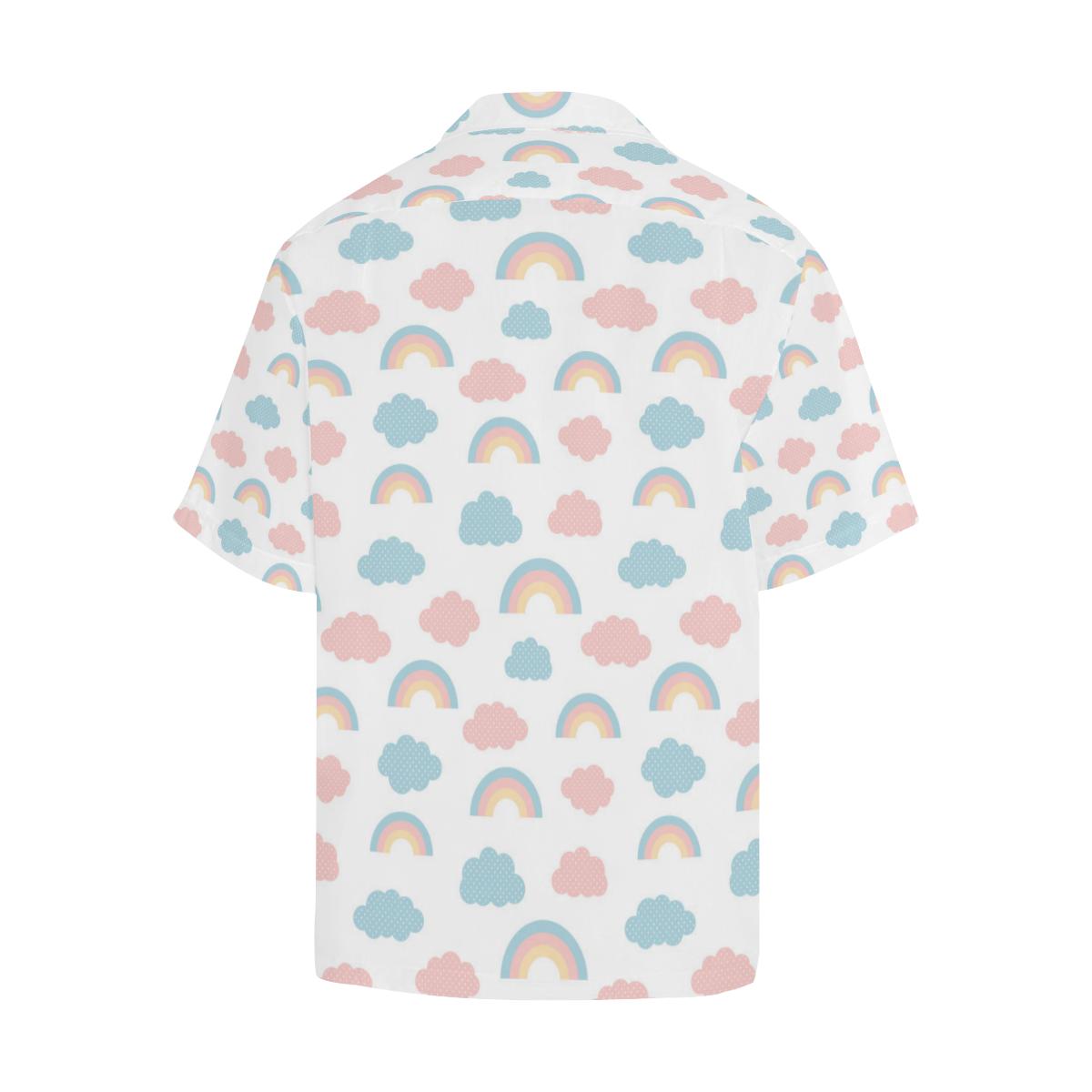 Cute Rainbow Clound Pattern Mens All Over Print Hawaiian Shirt