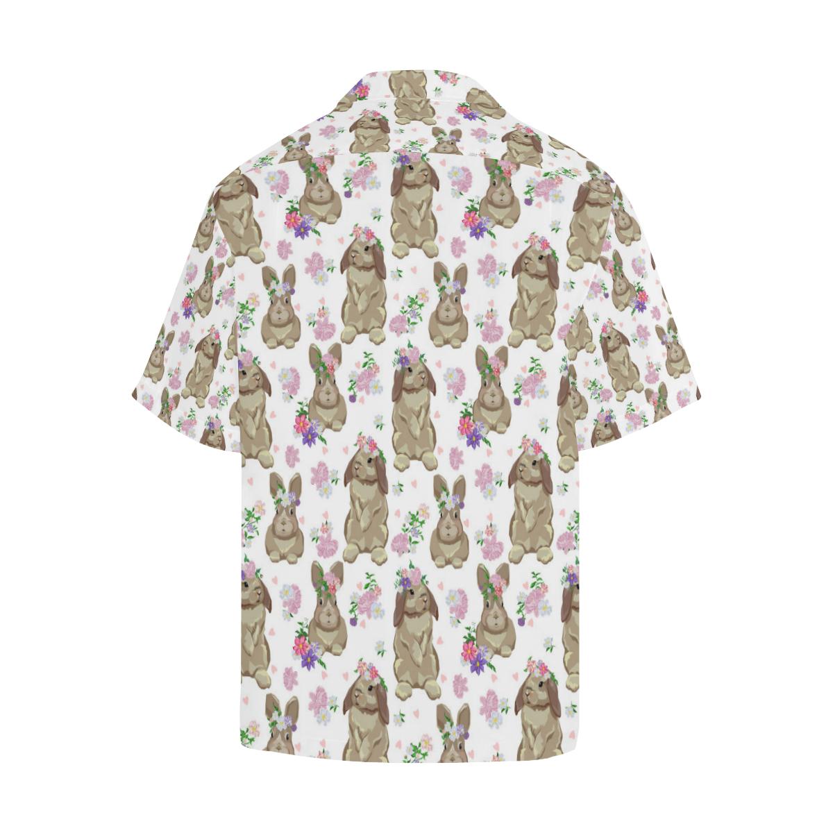 Rabbit Pattern Mens All Over Print Hawaiian Shirt