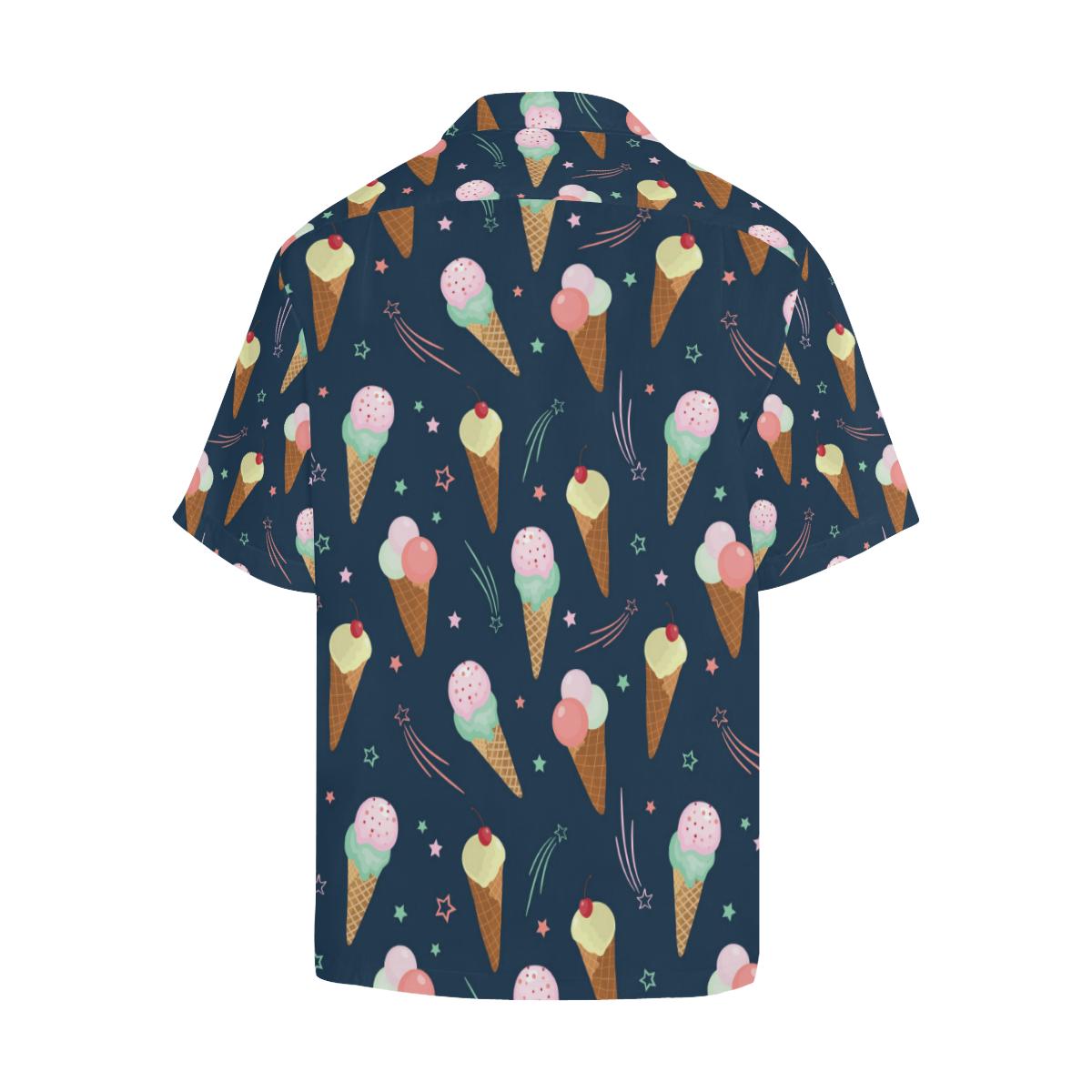 Ice Cream Pattern Print Design Hawaiian Shirt