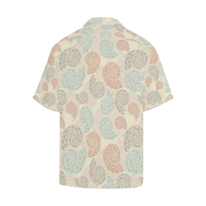 Shell Pattern Mens All Over Print Hawaiian Shirt