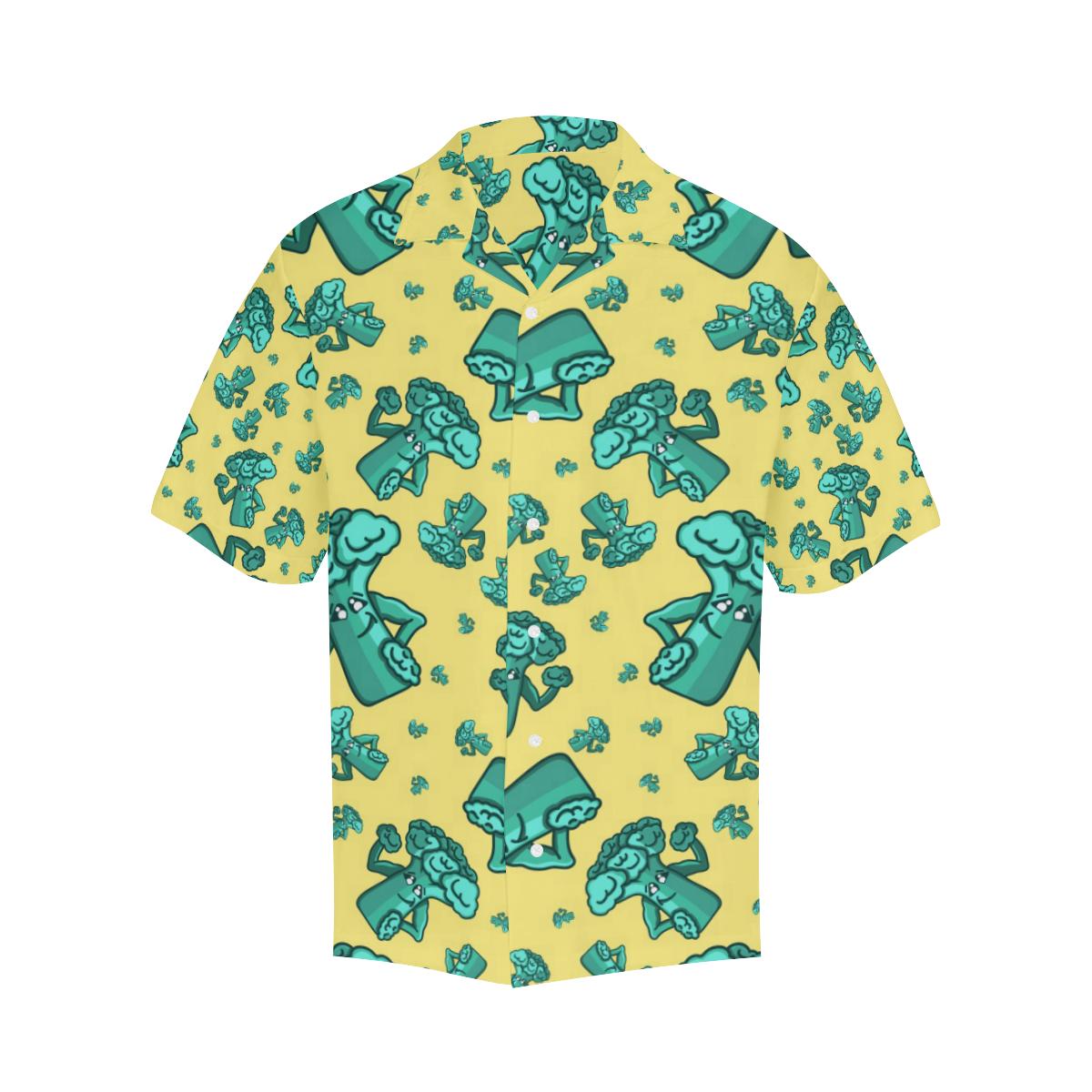 Cute Broccoli Pattern Mens All Over Print Hawaiian Shirt