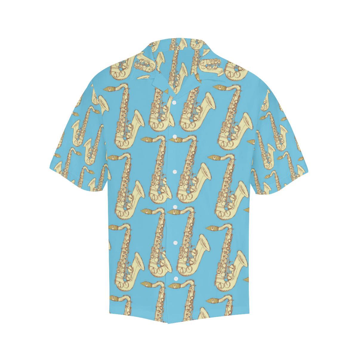 Saxophone Pattern Print Design Hawaiian Shirt