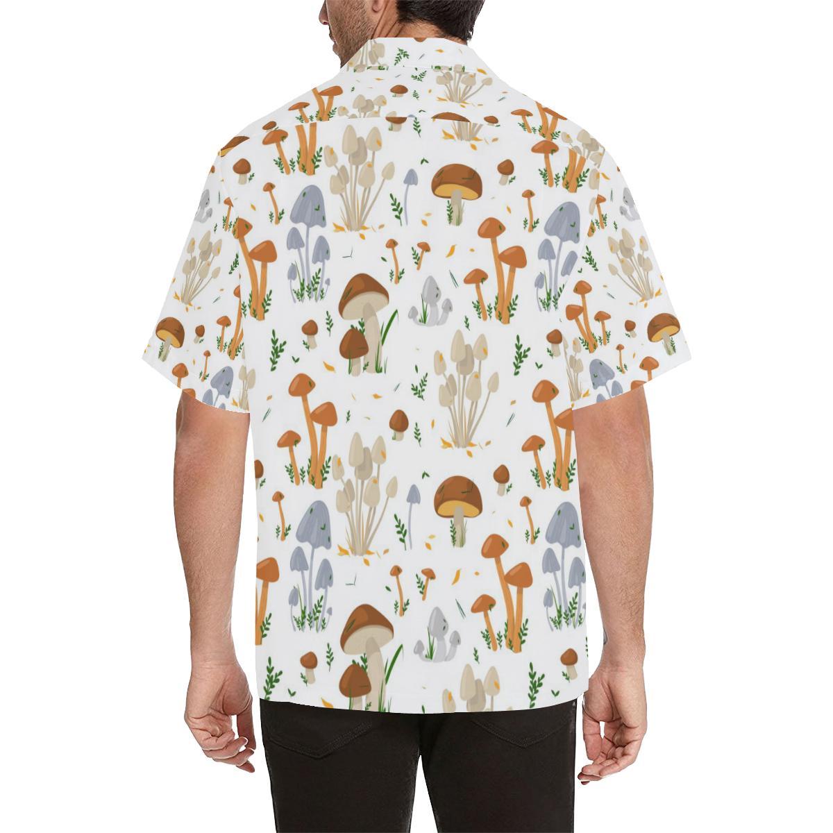 Mushroom Pattern Theme Mens All Over Print Hawaiian Shirt