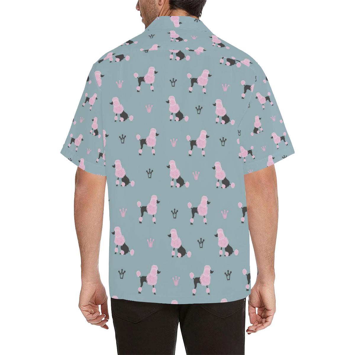 Poodle Dog Pattern Mens All Over Print Hawaiian Shirt