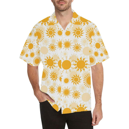 Sun Design Pattern Mens All Over Print Hawaiian Shirt