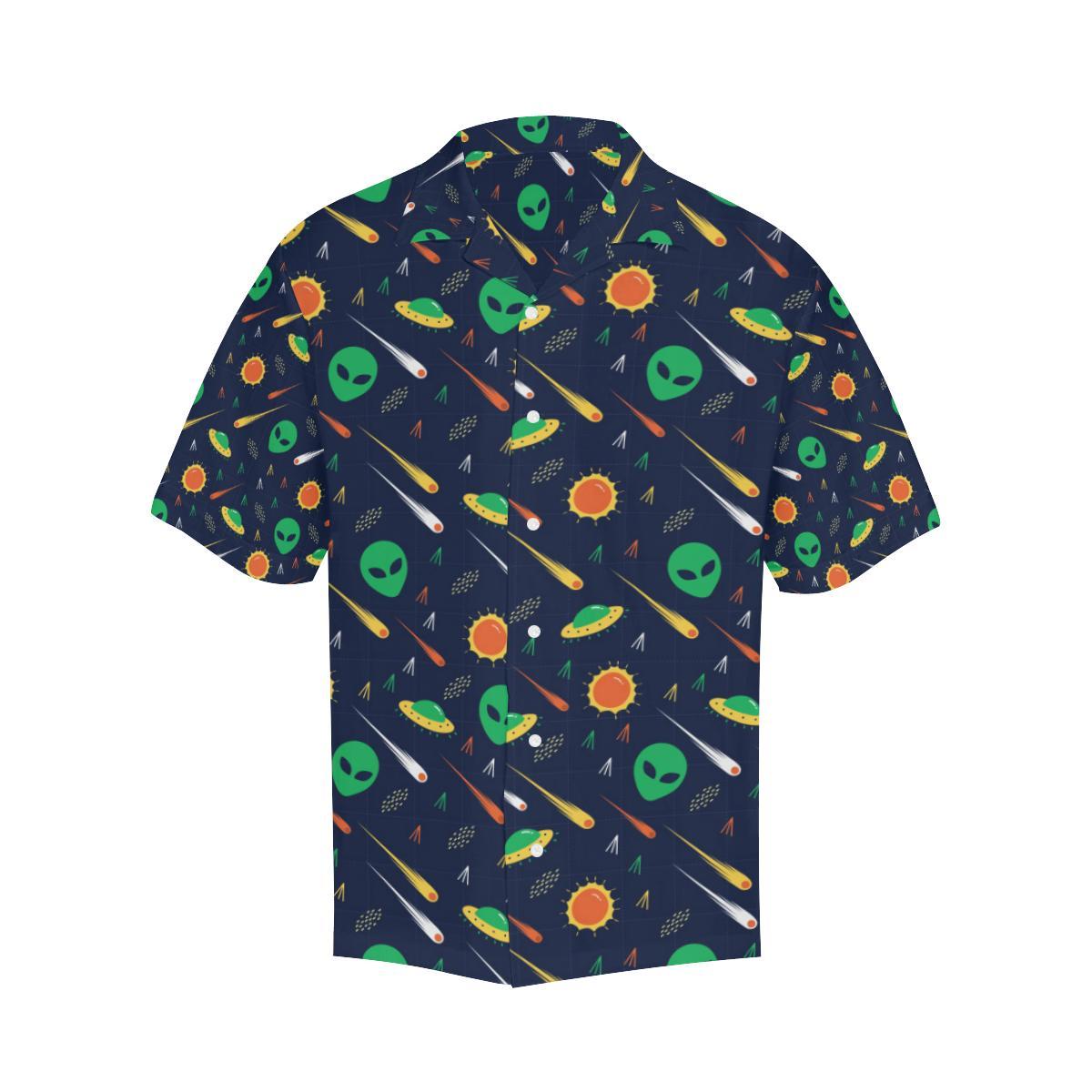 Alien Ufo Pattern Print Design Hawaiian Shirt