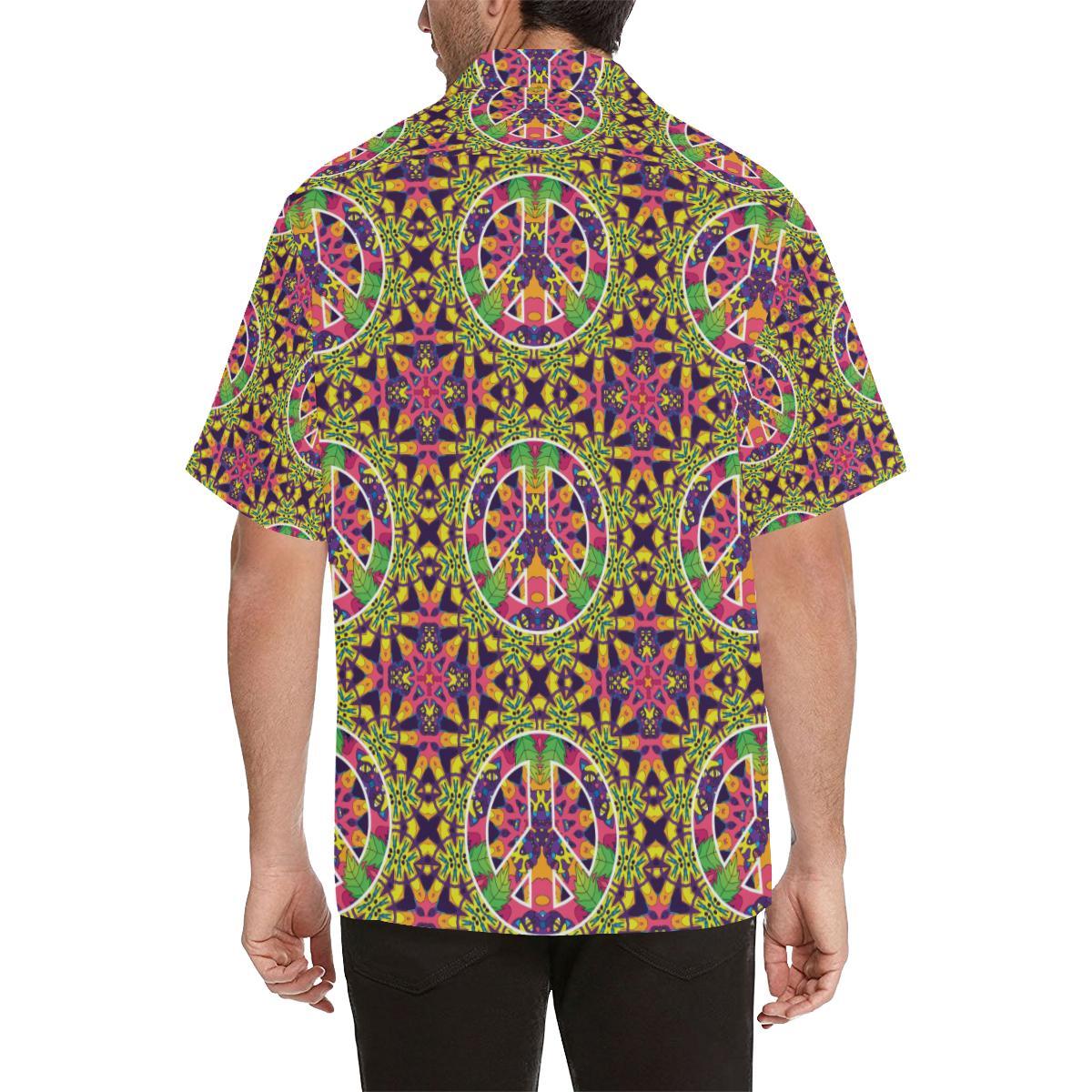 Peace Sign Pattern Print Design A Hawaiian Shirt